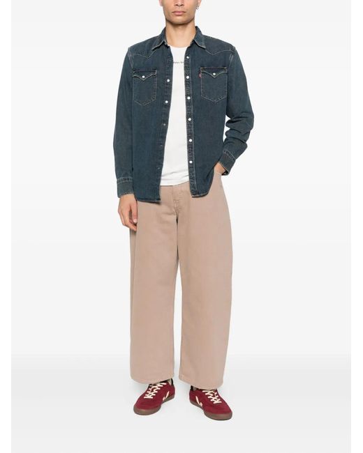 Levi's Blue Denim Button-Down Shirt for men