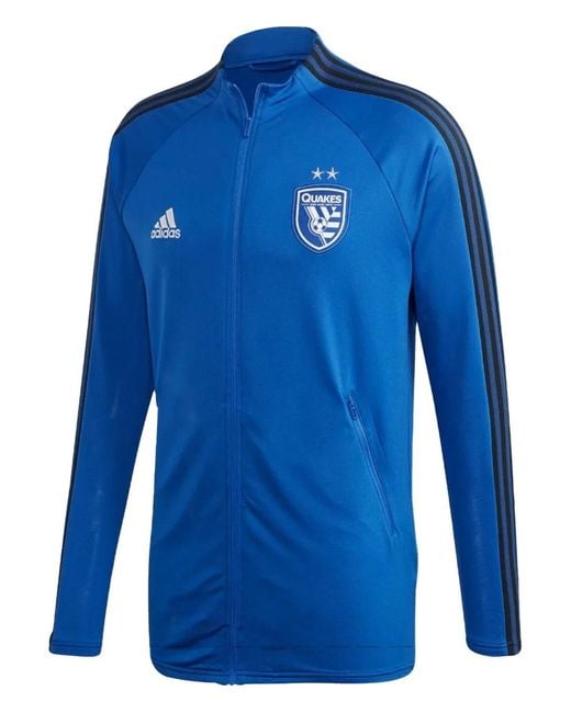 Adidas Blue San Jose Earthquakes Anthem Track Jacket for men