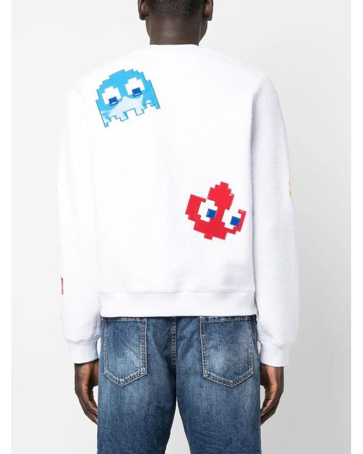 DSquared² White Cartoon-Print Cotton Sweartshirt for men