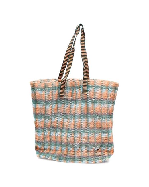 Epice Blue Kanpur Checked Tote Bag