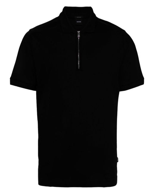 Boss Black Zip-up Polo Shirt for men
