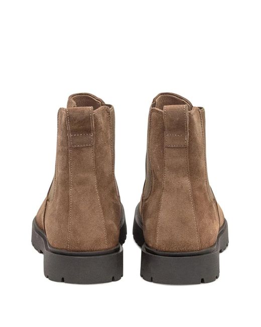 Birkenstock Brown Elasticated-Panel Suede Boots for men
