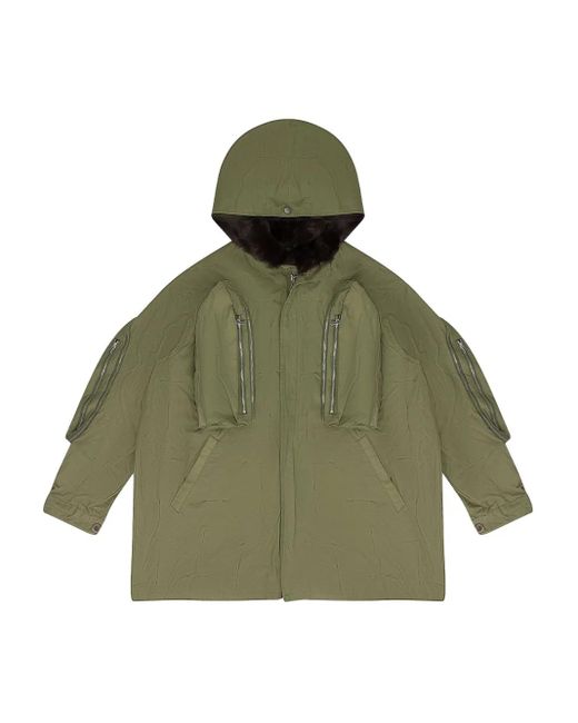 Who Decides War Green Window-Pocket Parka for men