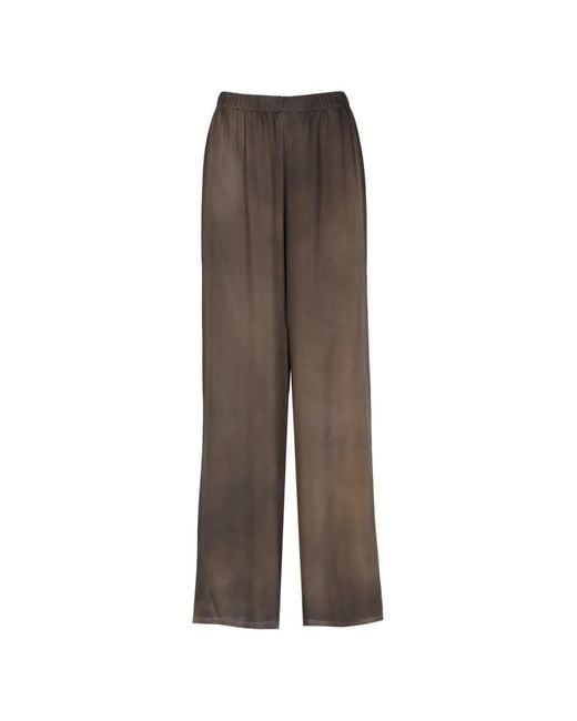 Avant Toi Brown Elastic-Waist Wide-Leg Trousers