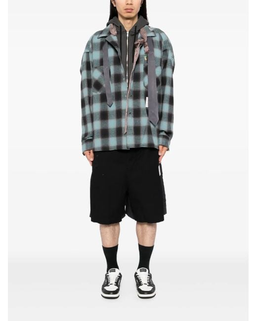 Maison Mihara Yasuhiro Black Patchwork Shorts for men