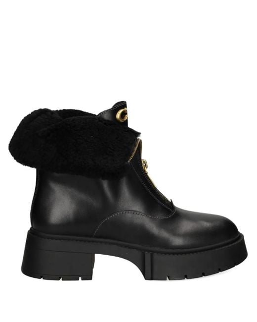 COACH Black 57Mm Leah Zip-Up Platform Boots