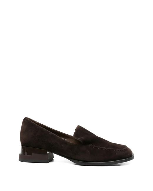 Linda Baumann Black Square-Toe Loafers