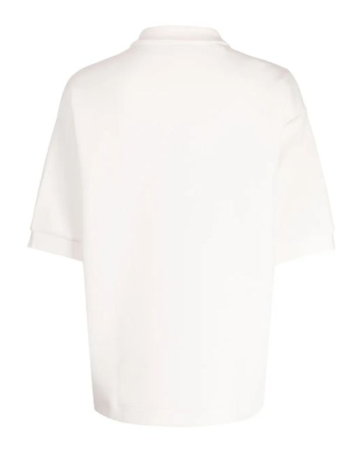 Lacoste White Logo-Appliqué Cotton Polo Shirt