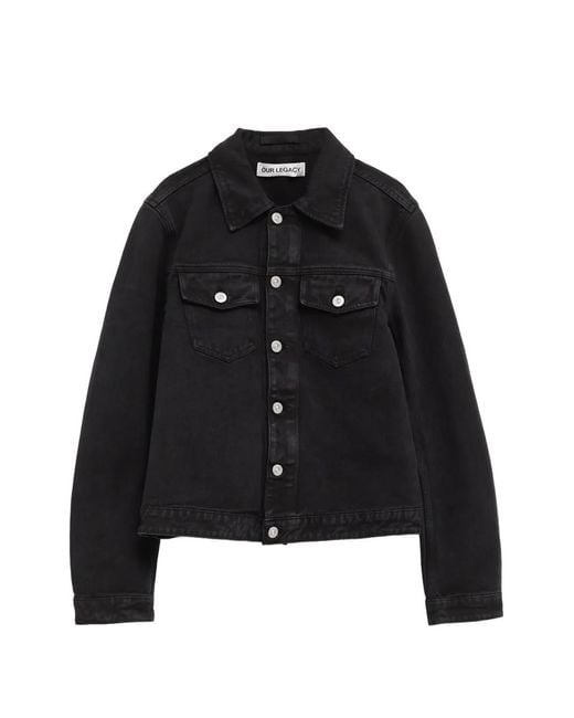 Our Legacy Black Point-Collar Jacket for men