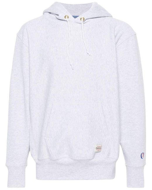 Champion White Logo-embroidered Hoodie for men