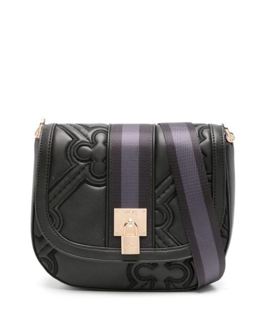 V73 Black Iris Embroidered-motif Shoulder Bag