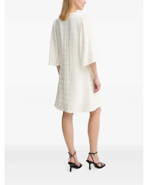 Bruuns Bazaar White Textured V-Neck Mini Dress