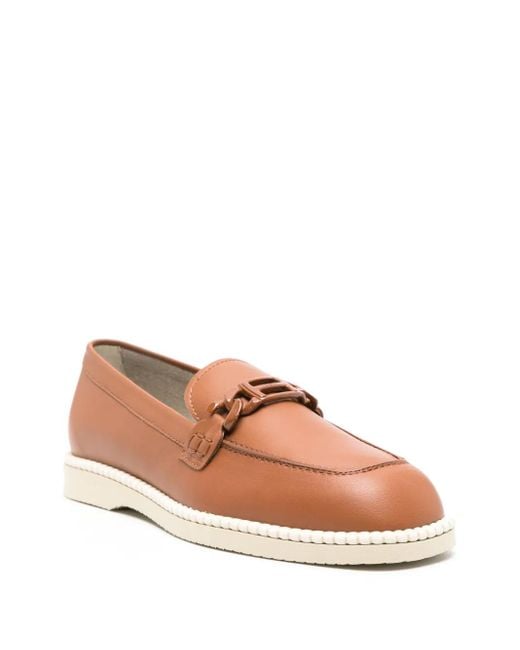 Hogan Brown Flat Shoes