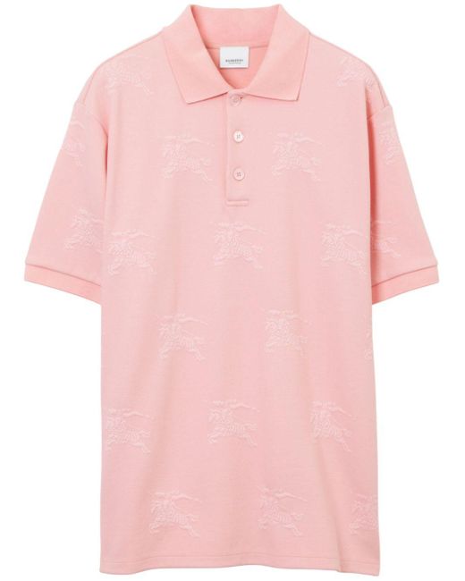 Burberry Ekd Monogram-jacquard Polo Shirt in Pink for Men | Lyst UK