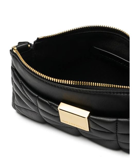 Karl Lagerfeld Black Quilted Logo Shoulder Bag