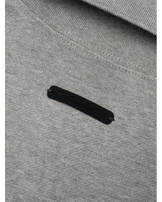 Fear Of God Gray Essentials Panelled Cropped Polo Shirt for men