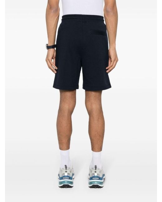 HUGO Blue Appliqué-logo Straight-leg Track Shorts for men