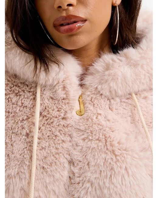 Juicy Couture Pink Faux-Fur Hooded Jacket