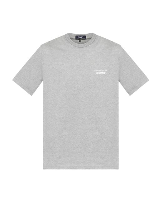 Camiseta de algodón con logo estampado Comme des Garçons de hombre de color Gray
