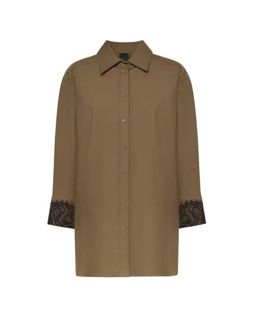 Pinko Natural Poplin Shirt With Lace Details