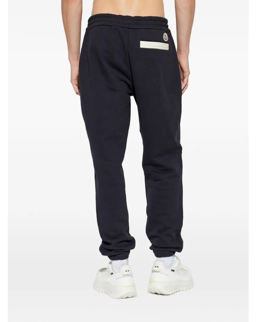 Moncler Broeken ,Blauw ,Katoen Logo Joggingbroek in het Blue voor heren