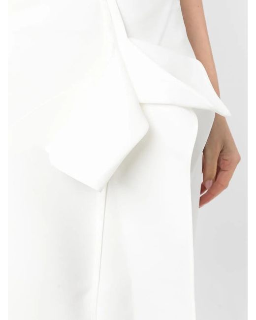 Maticevski White Draped-Detail Skirt
