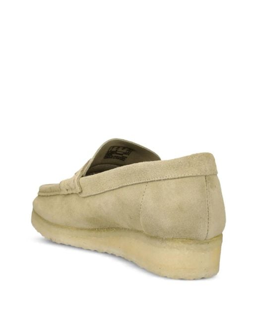 Clarks Natural Suede Penny Loafers