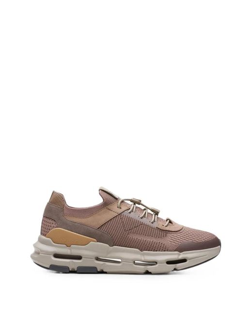 Clarks Brown Nxe Knit Low-Top Sneakers for men