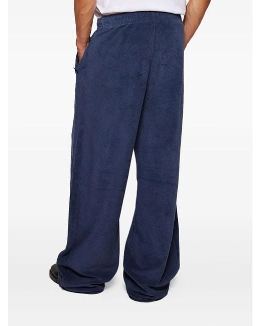 Alexander Wang Blue Embroidered Fleece Trousers for men