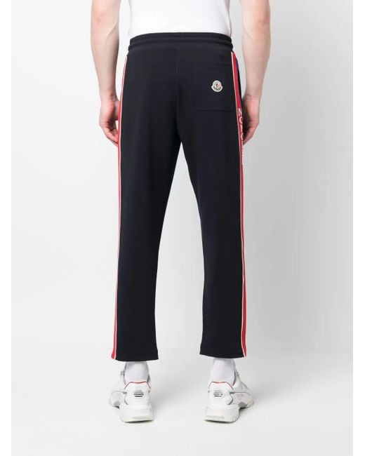 Moncler Blue Rear Logo-Patch Track Pants for men