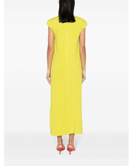 Jil Sander Yellow Kleid mit abnehmbaren Ärmeln