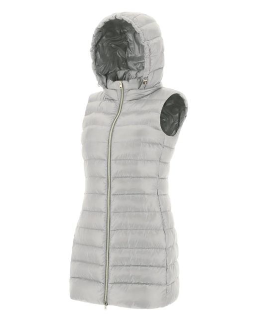 Herno Gray Serena Hooded Quilted Gilet