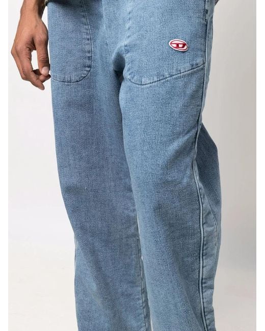 DIESEL Blue D-Martians Track 09D01 Wide-Leg Jeans for men