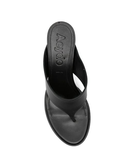 Aeyde White Olenna Leather Heel Sandals