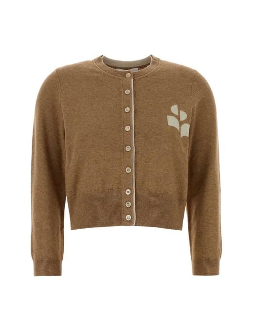 Isabel Marant Brown Lona Wool And Cotton Cardigan