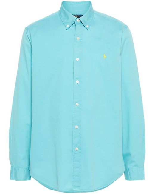 Polo Ralph Lauren Katoenen Overhemd Met Borduurwerk in het Blue voor heren
