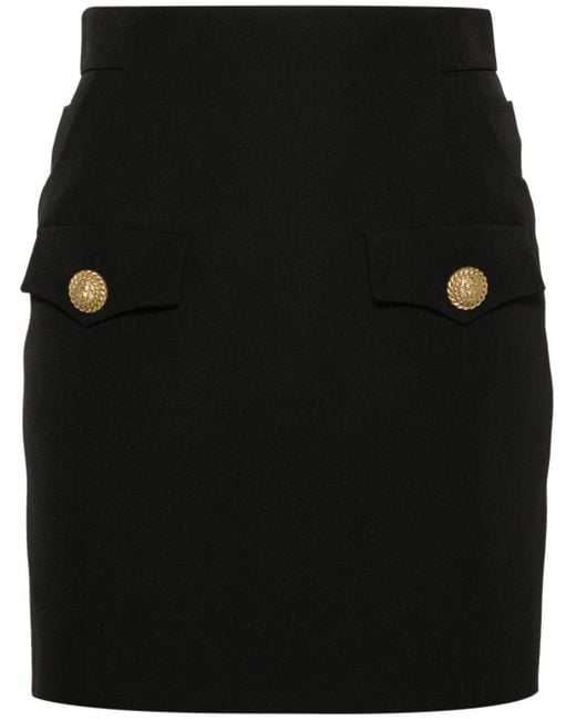 Minifalda de crepé Balmain de color Black