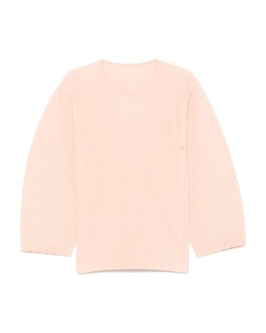 Homme Plissé Issey Miyake Pink T-Shirt À Effet Plissé for men