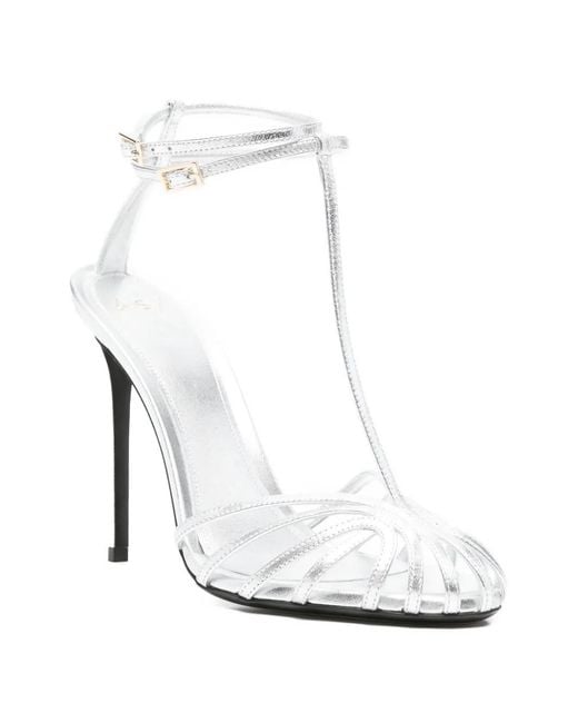 ALEVI White Buckle-Strap Sandals
