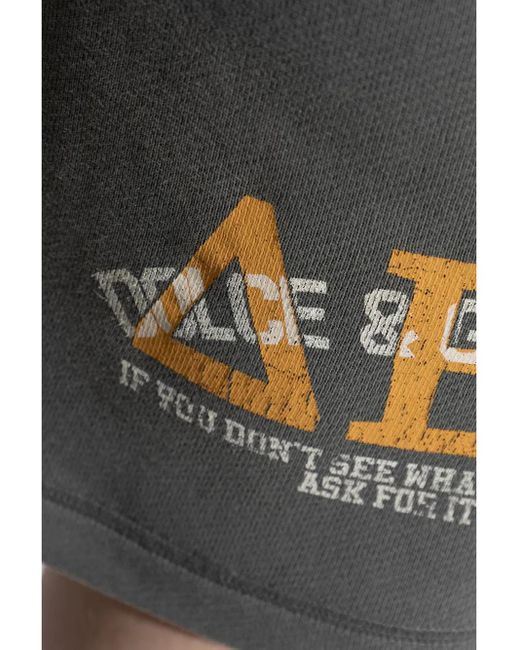 Shorts Sportivi Con Stampa di Dolce & Gabbana in Gray da Uomo