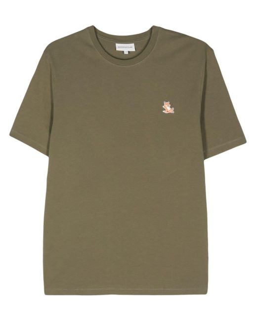 T-shirt con applicazione Chillax Fox di Maison Kitsuné in Green da Uomo