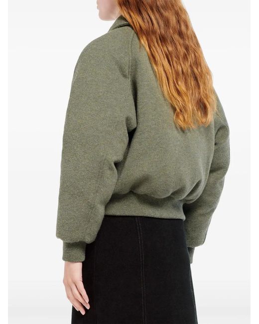 Barrie Green Knitted Bomber Jacket