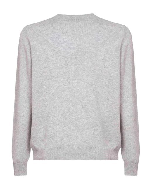 D4.0 Gray Ribbed Crew-Neck Sweater for men