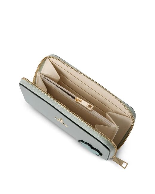 Furla Gray Camelia Large Flower-Patch Wallet