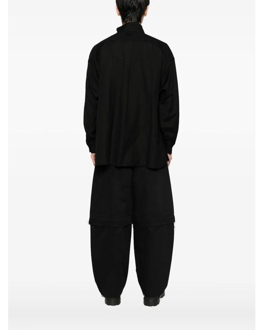 TEAM WANG design Black Draped Acceptance Shirt