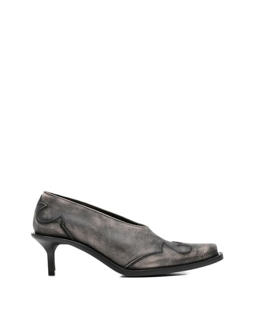 Ann Demeulemeester Gray Leather Pumps