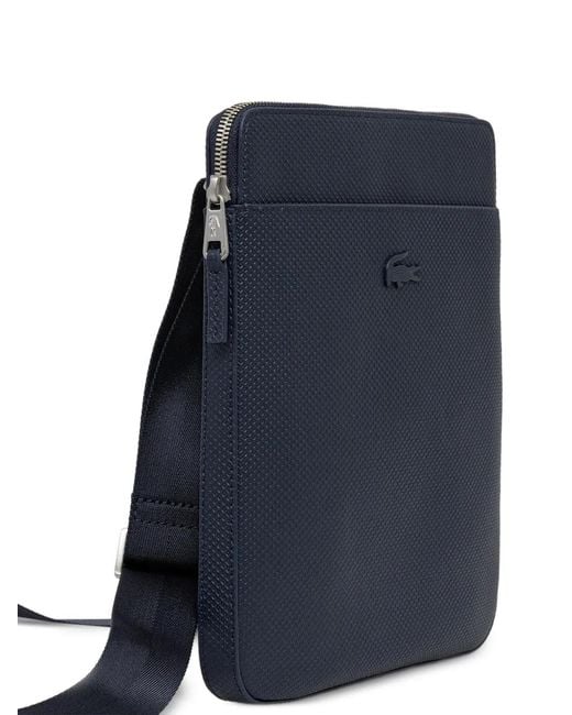 Lacoste Blue Logo Zip Cross Body Bag for men