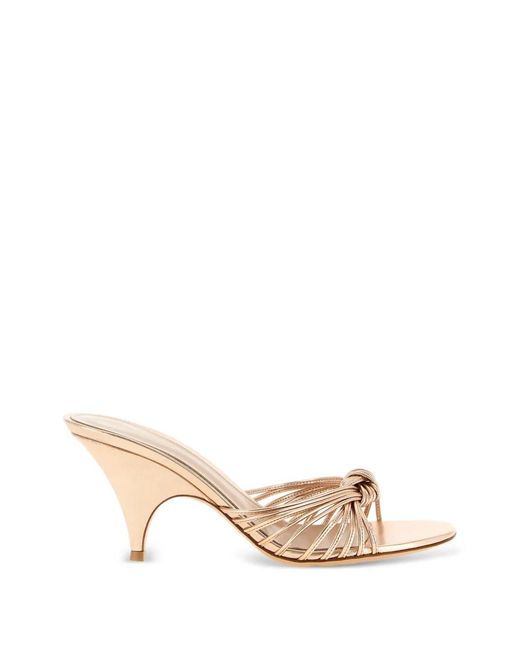 Gianvito Rossi Natural Sofia Laminated Knotted Sandals