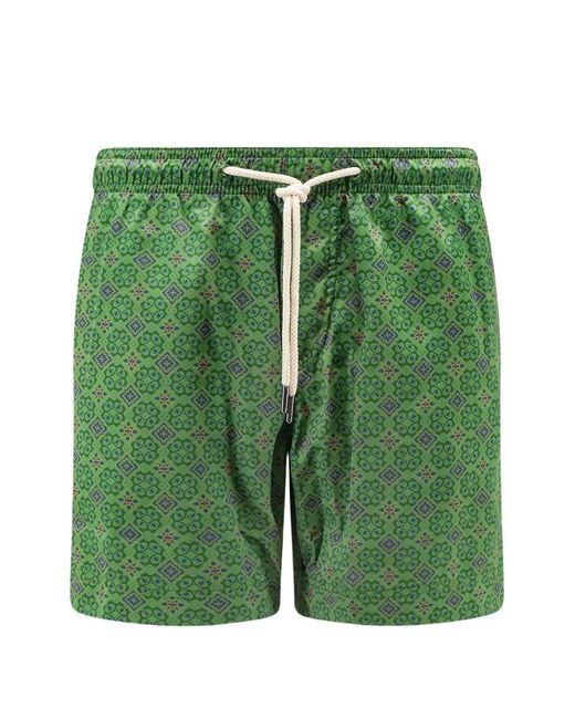 Peninsula Green Capresa Geometric-Print Swim Shorts for men