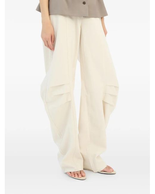ROTATE BIRGER CHRISTENSEN White Cream Tapered Trousers